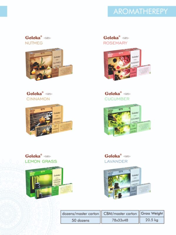 Gama inciensos aromaterapia de Goloka